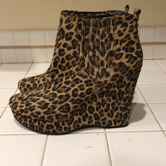 cheetah wedge booties